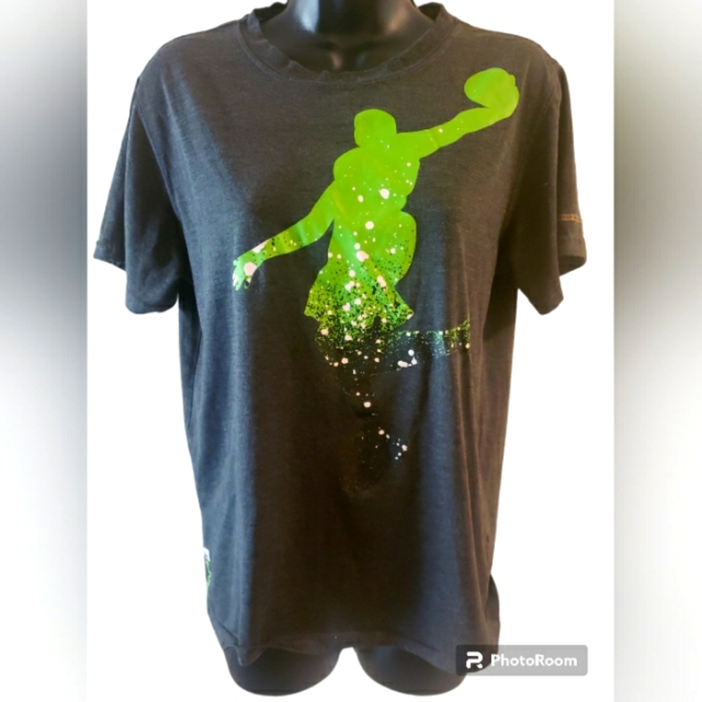 And 1 Gray and Green Crew Neck Tee